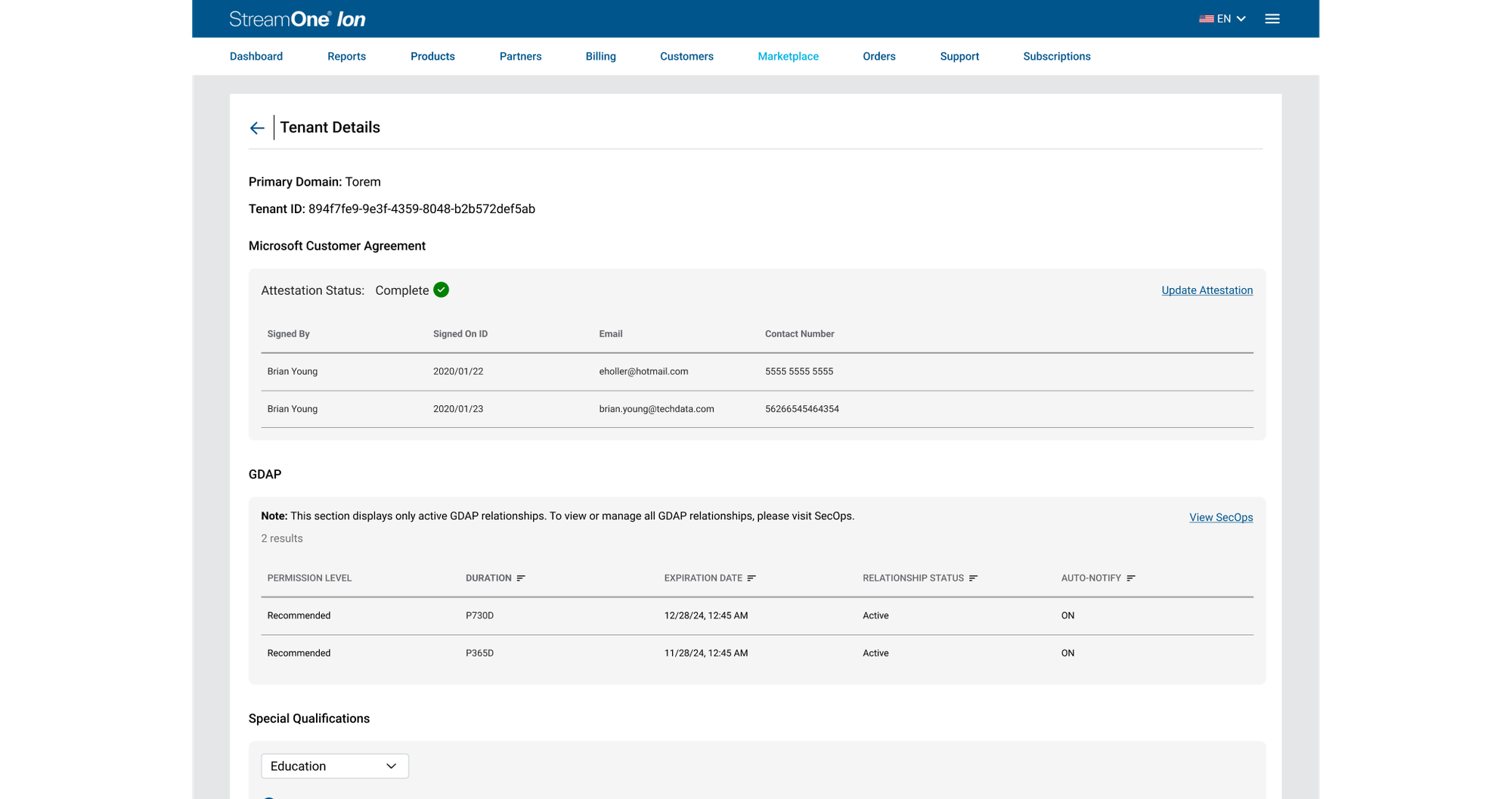 A dedicated “Create New Tenant” action sits within the tenant context.